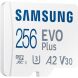 Карта памяти MicroSDXC Samsung EVO Plus 256GB C10 UHS-I R160MB/s + адаптер (MB-MC256SA/EU) - White (945174). Фото 6 из 14