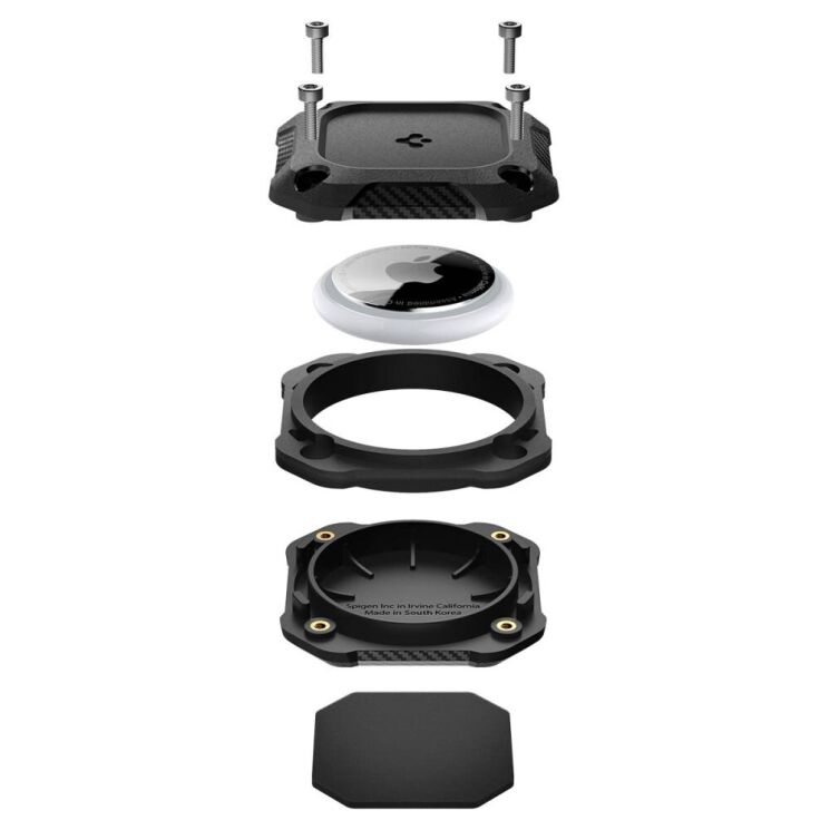 Комплект защитных чехлов (4шт) Spigen Tough Armor Set для Apple AirTag / AirTag 2 (ACS10464) - Black: фото 7 из 14