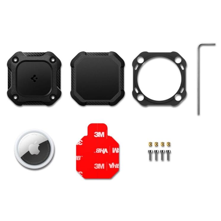 Комплект защитных чехлов (4шт) Spigen Tough Armor Set для Apple AirTag / AirTag 2 (ACS10464) - Black: фото 8 из 14