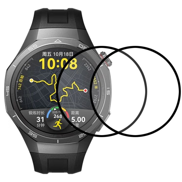 Комплект защитных пленок Deexe Protector Film для Huawei Watch GT 5 Pro (42mm) - Black: фото 1 из 5