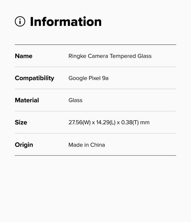 Комплект защитных стекол (2шт) Ringke Camera Protector Glass для Google Pixel 9a (8800293853510): фото 11 из 11