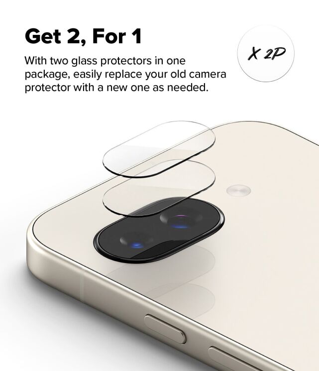 Комплект защитных стекол (2шт) Ringke Camera Protector Glass для Google Pixel 9a (8800293853510): фото 8 из 11