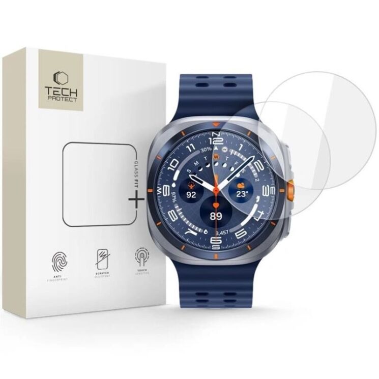Комплект защитных стекол (2шт) Tech-Protect Glass Fit + для Samsung Galaxy Watch Ultra (47mm) / Ultra (2025): фото 1 из 4