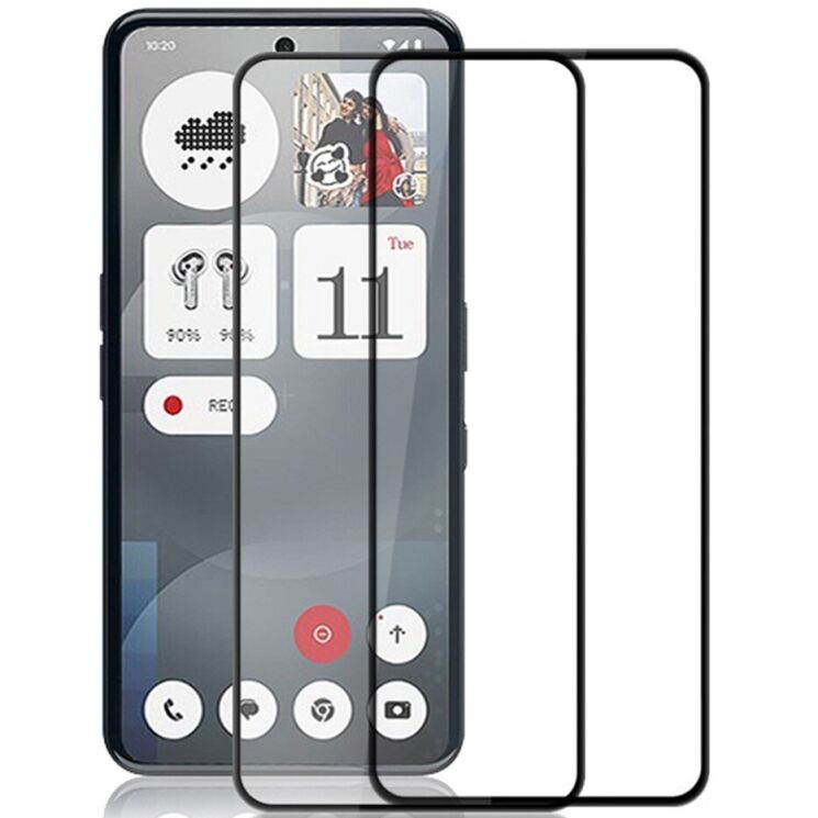 Комплект захисних стекол AMORUS Full Glue для Nothing Phone (3a) / (3a) Pro - Black: фото 1 з 9