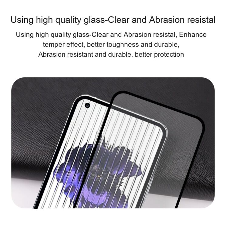 Комплект захисних стекол AMORUS Full Glue для Nothing Phone (3a) / (3a) Pro - Black: фото 7 з 9