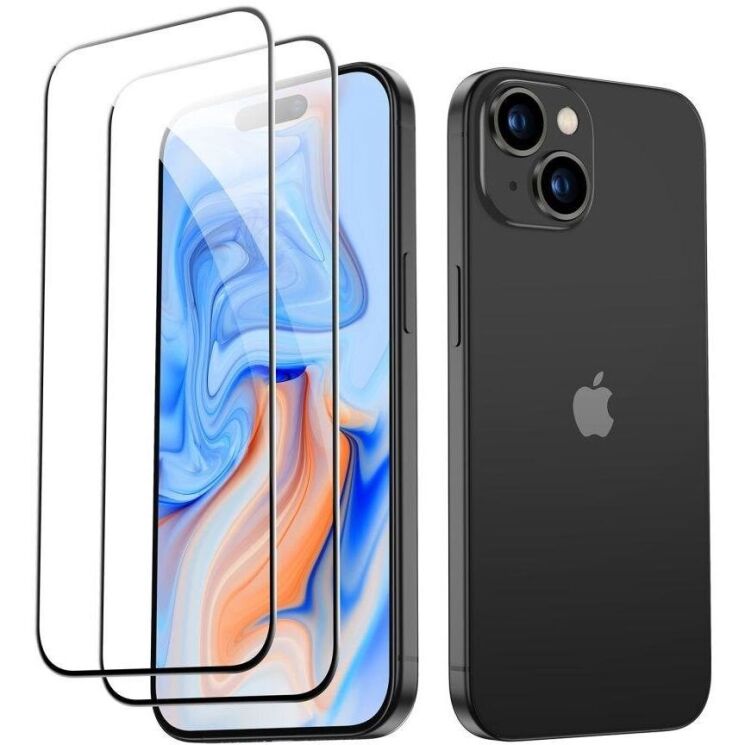 Комплект защитных стекол ESR Tempered Glass Set для Apple iPhone 15 - Black: фото 3 из 10