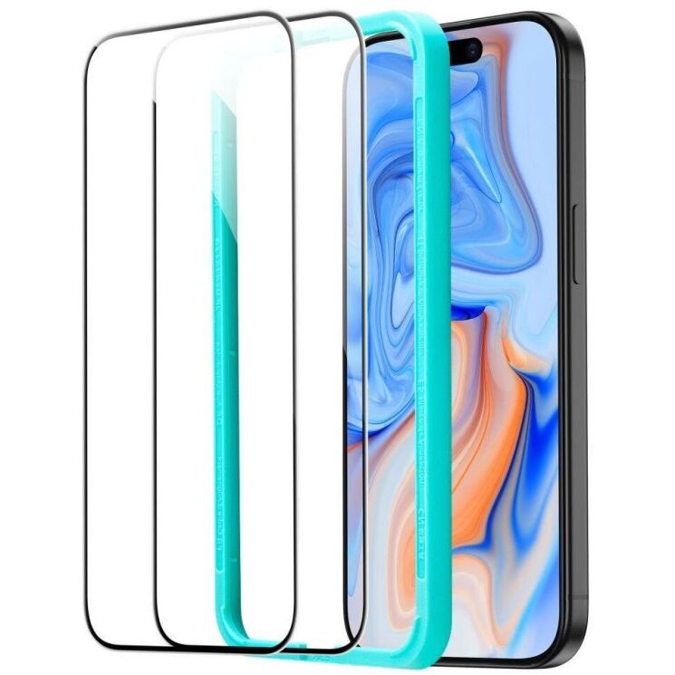 Комплект защитных стекол ESR Tempered Glass Set для Apple iPhone 15 - Black: фото 2 из 10