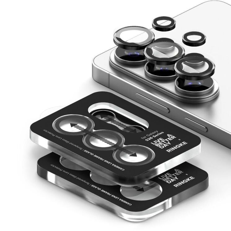 Комплект защитных стекол Ringke Camera Lens Frame Glass для Samsung Galaxy S26 Ultra (S948) 8800328814943 - Black: фото 3 из 16