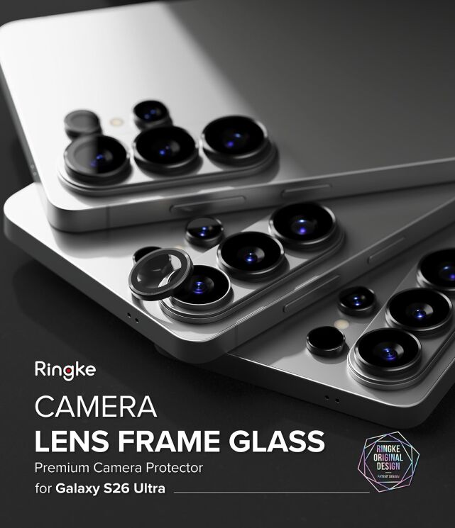 Комплект защитных стекол Ringke Camera Lens Frame Glass для Samsung Galaxy S26 Ultra (S948) 8800328814943 - Black: фото 5 из 16