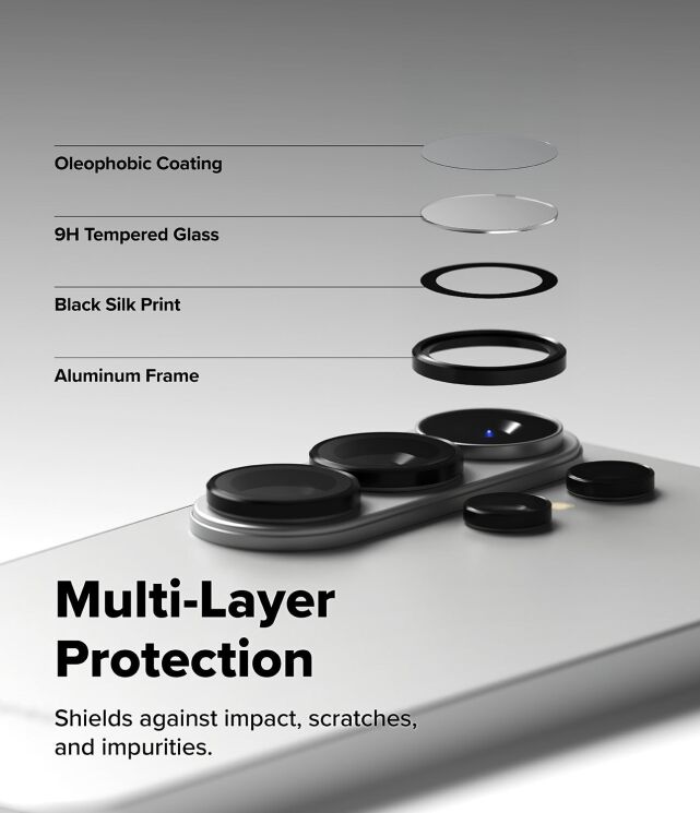 Комплект защитных стекол Ringke Camera Lens Frame Glass для Samsung Galaxy S26 Ultra (S948) 8800328814943 - Black: фото 11 из 16