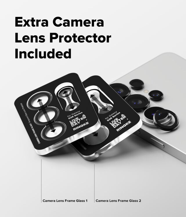 Комплект защитных стекол Ringke Camera Lens Frame Glass для Samsung Galaxy S26 Ultra (S948) 8800328814943 - Black: фото 9 из 16