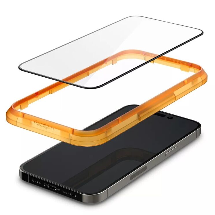 Комплект захисних стекол Spigen (SGP) GLAS.tR AlignMaster Black для Apple iPhone 14 Pro (AGL05216) - Black: фото 4 з 11