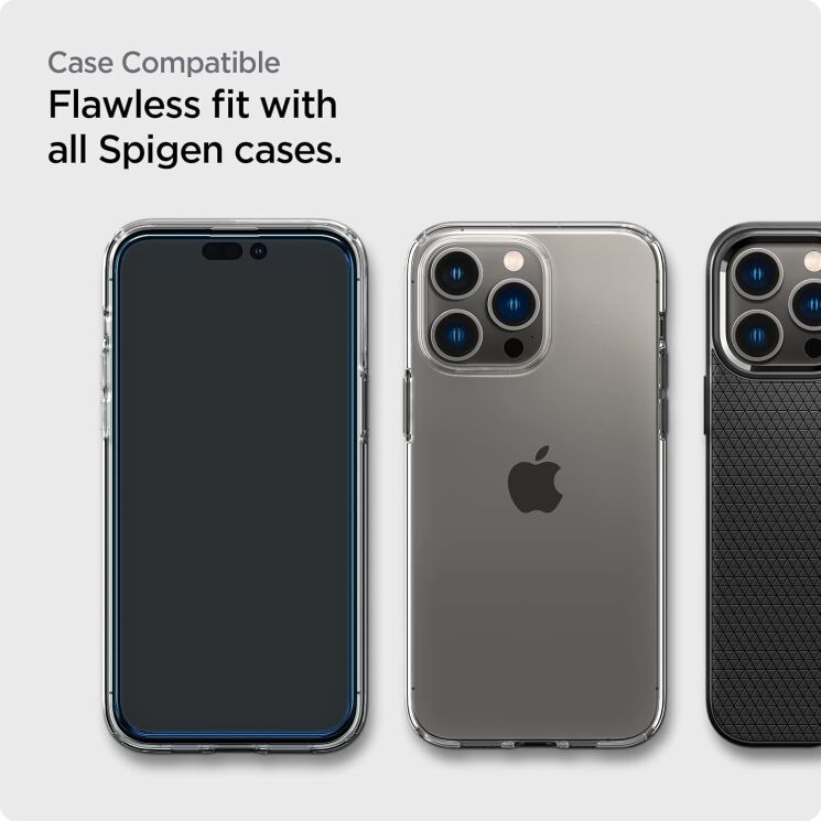 Комплект захисних стекол Spigen (SGP) GLAS.tR AlignMaster Black для Apple iPhone 14 Pro (AGL05216) - Black: фото 7 з 11