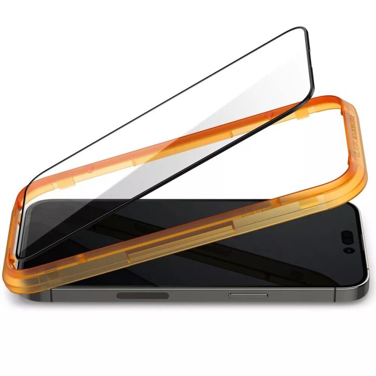 Комплект захисних стекол Spigen (SGP) GLAS.tR AlignMaster Black для Apple iPhone 14 Pro (AGL05216) - Black: фото 3 з 11