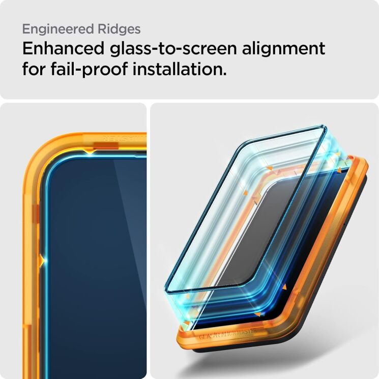 Комплект захисних стекол Spigen (SGP) GLAS.tR AlignMaster Black для Apple iPhone 14 Pro (AGL05216) - Black: фото 10 з 11