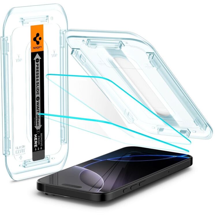 Комплект захисних стекол Spigen (SGP) GLAS.tR EZ Fit Sensor Protected для Apple iPhone 16 Pro Max: фото 1 з 14