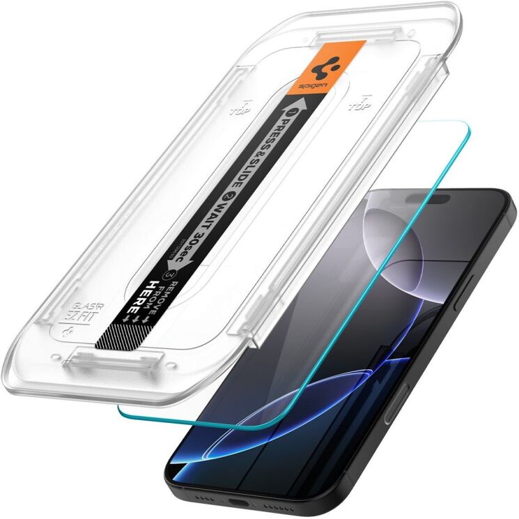 Комплект захисних стекол Spigen (SGP) GLAS.tR EZ Fit Sensor Protected для Apple iPhone 16 Pro Max: фото 4 з 14