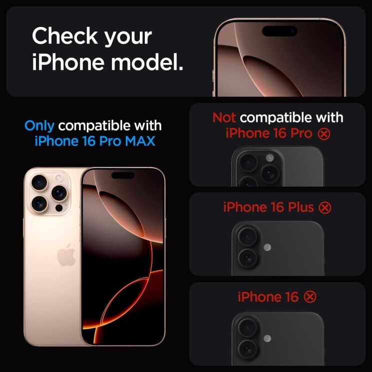 Комплект захисних стекол Spigen (SGP) GLAS.tR EZ Fit Sensor Protected для Apple iPhone 16 Pro Max: фото 9 з 14