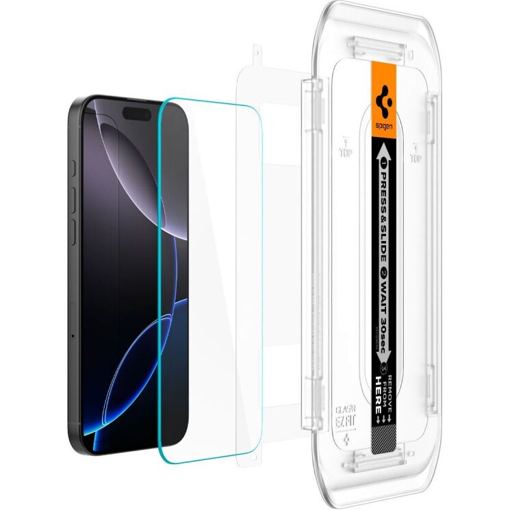Комплект захисних стекол Spigen (SGP) GLAS.tR EZ Fit Sensor Protected для Apple iPhone 16 Pro Max: фото 3 з 14