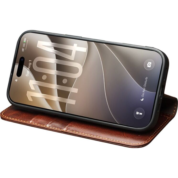 Шкіряний чохол QIALINO Classic Case для iPhone 18 Pro Max - Brown: фото 3 з 13