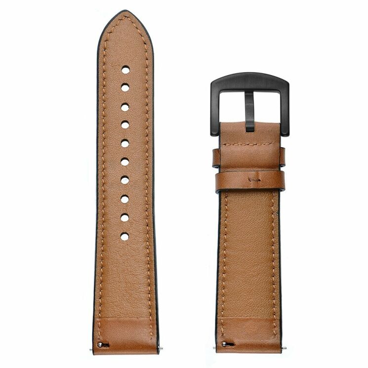 Кожаный ремешок Deexe Classic для Huawei Watch GT2 42mm - Brown: фото 8 из 10