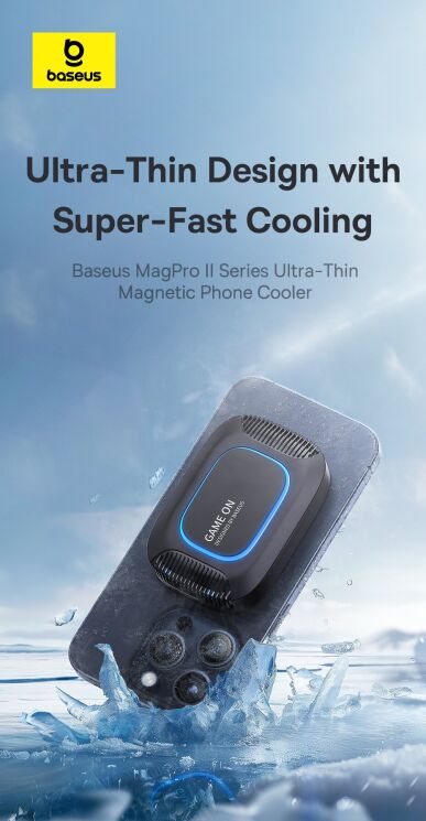 Кулер-вентилятор с функцией беспроводной зарядки Baseus MagPro II Series (B10572900121-00) - Cosmic Black: фото 9 из 24