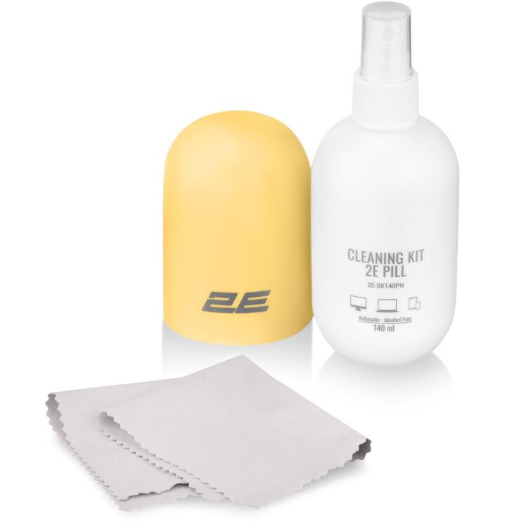 Набор для чистки оргтехники 2E PILL (140ml + салфетка 20см) - Yellow: фото 2 из 4