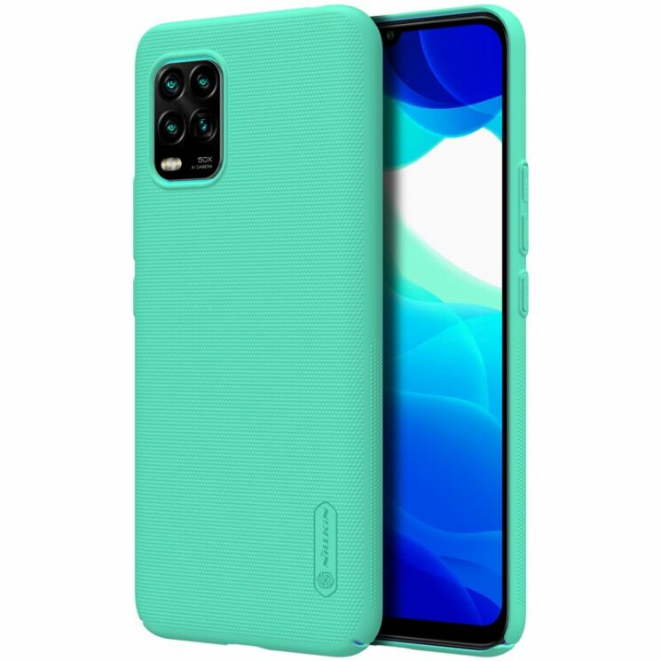 Пластиковый чехол NILLKIN Frosted Shield для Xiaomi Mi 10 Lite - Green: фото 1 из 20