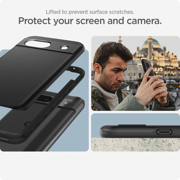 Пластиковый чехол Spigen (SGP) Thin Fit для Google Pixel 8A - Black: фото 16 из 17
