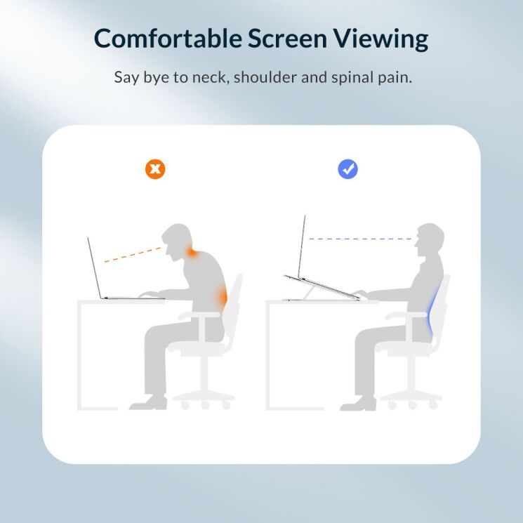 Подставка для ноутбука ORICO Portable Laptop Stand - Silver: фото 9 из 11