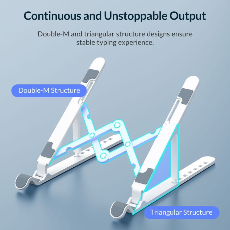 Подставка для ноутбука ORICO Portable Laptop Stand - Silver: фото 3 из 11