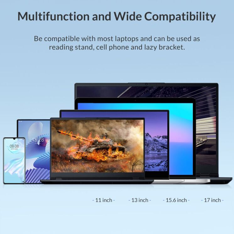 Подставка для ноутбука ORICO Portable Laptop Stand - Silver: фото 10 из 11