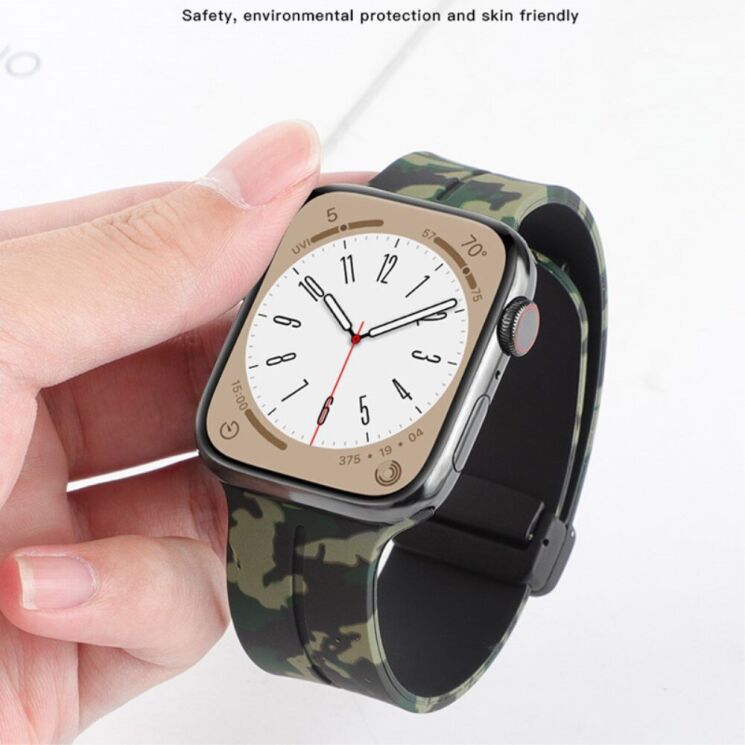 Ремешок Deexe Camo Silicone для Apple Watch 42 (Series 10) / 41 / 40 / SE 40 / 38 - Grey: фото 6 из 11