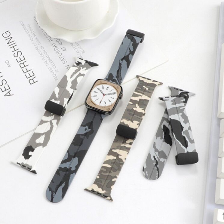Ремешок Deexe Camo Silicone для Apple Watch 42 (Series 10) / 41 / 40 / SE 40 / 38 - Grey: фото 11 из 11