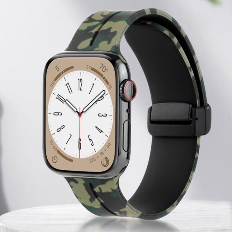Ремешок Deexe Camo Silicone для Apple Watch 42 (Series 10) / 41 / 40 / SE 40 / 38 - Grey: фото 8 из 11