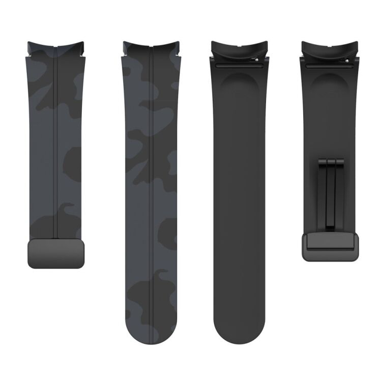 Ремешок Deexe Camo Silicone для Samsung Galaxy Watch 4 / 4 Classic / 5 / 5 Pro - Dark Grey: фото 5 из 6
