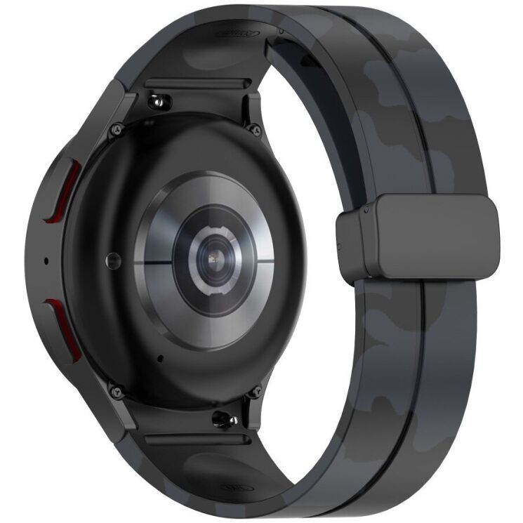 Ремешок Deexe Camo Silicone для Samsung Galaxy Watch 4 / 4 Classic / 5 / 5 Pro - Dark Grey: фото 1 из 6