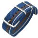 Ремешок Deexe Canvas Style для Samsung Galaxy Watch 42mm / Watch 3 41mm - Blue / Brown / White (116912M). Фото 1 з 4