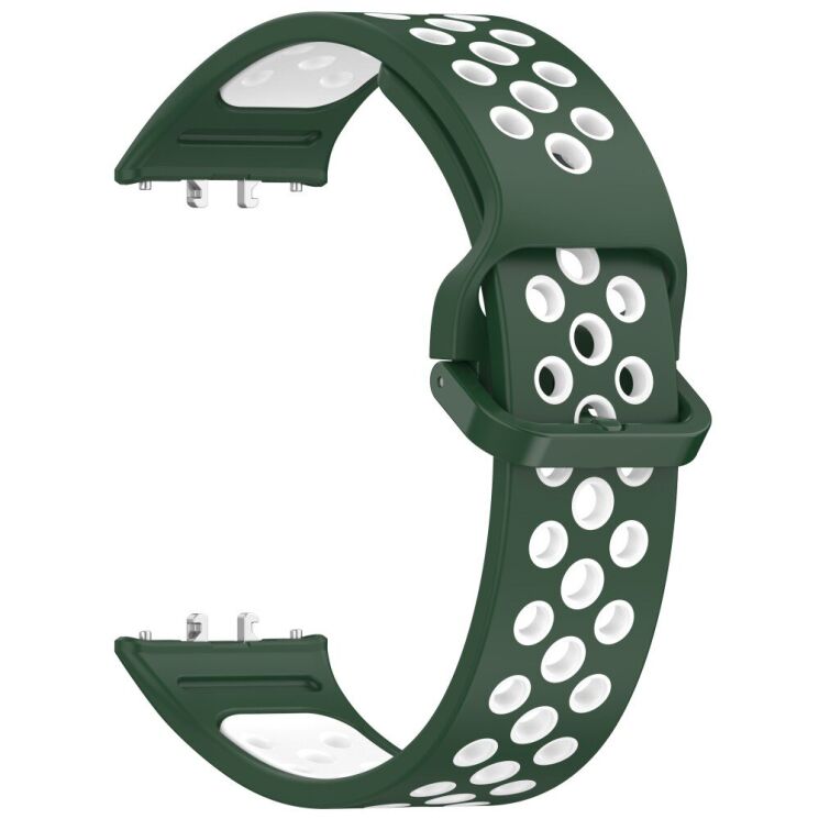 Ремінець Deexe Dot Color для Samsung Galaxy Fit 3 - Dark Green / White: фото 3 з 7