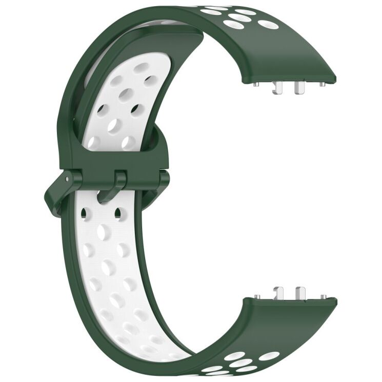 Ремінець Deexe Dot Color для Samsung Galaxy Fit 3 - Dark Green / White: фото 4 з 7