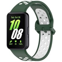 Ремінець Deexe Dot Color для Samsung Galaxy Fit 3 - Dark Green / White: фото 1 з 7