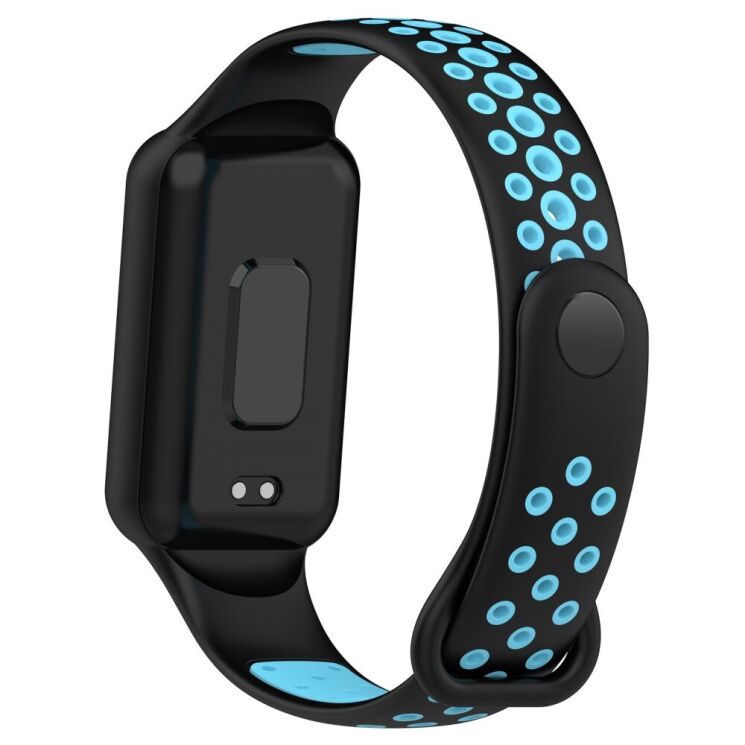 Ремінець Deexe Dual Color для Xiaomi Redmi Smart Band 2 - Black / Blue: фото 4 з 11