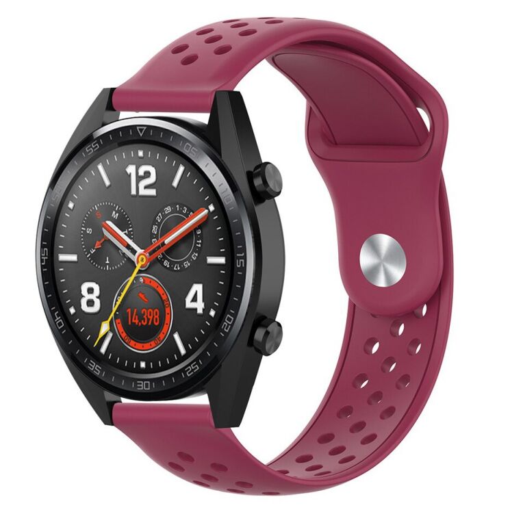 Ремешок Deexe Holes Strap для Samsung Galaxy Gear S3 - Wine Red: фото 1 из 4