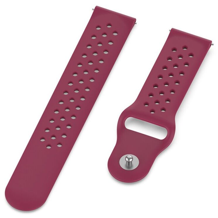 Ремешок Deexe Holes Strap для Samsung Galaxy Gear S3 - Wine Red: фото 4 из 4