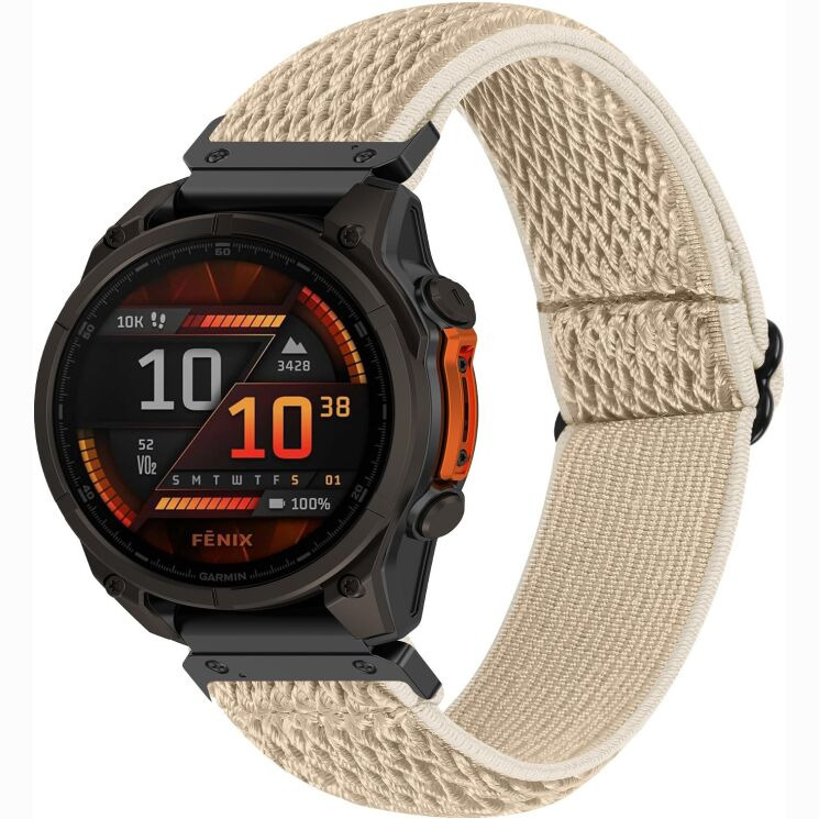 Ремешок Deexe Knitted Strap для Garmin Fenix 8 (47mm) / Fenix E (47mm) / Quatix 8 (47mm) - Apricot: фото 2 из 5