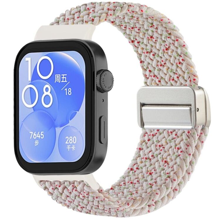 Ремешок Deexe Knitted Strap для Huawei Watch Fit 3 / Fit 4 / Fit 4 Pro - Starlight: фото 2 из 7
