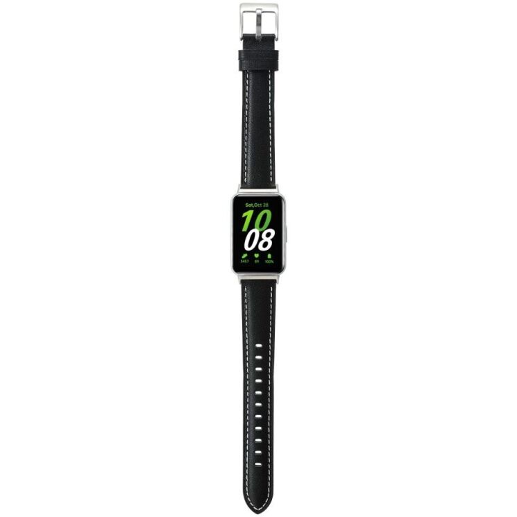 Ремінець Deexe Leather Strap для Samsung Galaxy Fit 3 - Black: фото 3 з 4