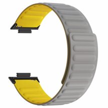 Ремешок Deexe Magnetic Band для Huawei Watch Fit 3 - Grey / Yellow: фото 1 из 3