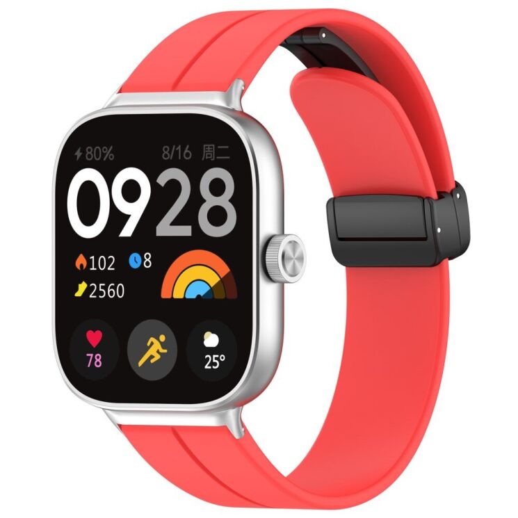 Ремешок Deexe Magnetic Braselet для Xiaomi Redmi Watch 4 / Mi Smart Band 8 Pro / Band 9 Pro - Red: фото 4 из 8