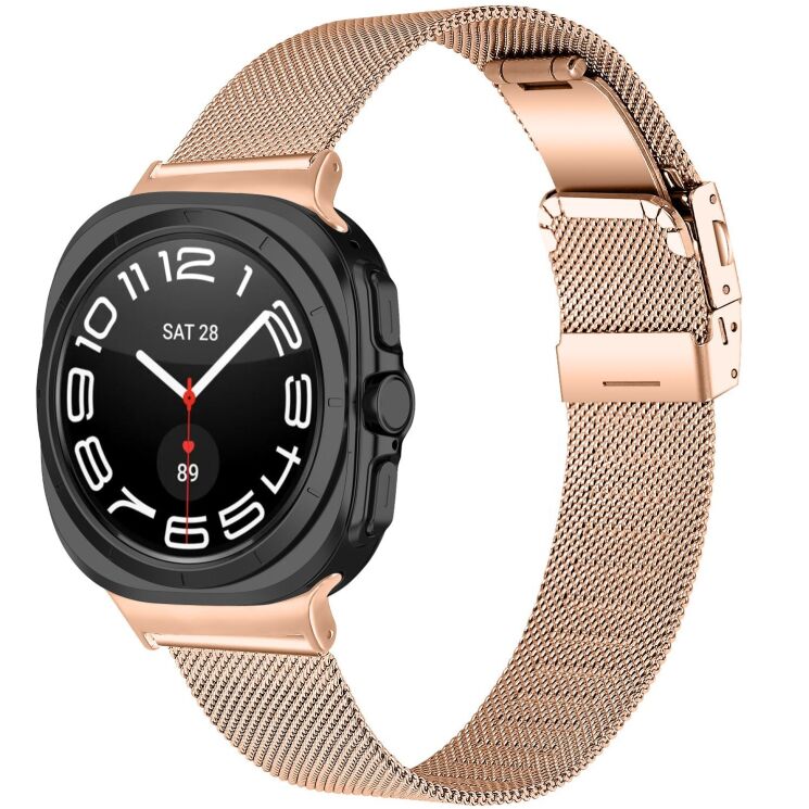 Ремешок Deexe Milanese Bracelet для Samsung Galaxy Watch 8 (40/44mm) / 8 Classic / Ultra (2025) - Rose Gold: фото 2 из 5